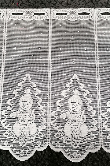 Cortina jacquard NAVIDAD para vidriera MUÑECO DE NIEVE
