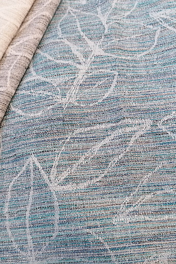 Tela decorativa FLORENTI hojas azul
