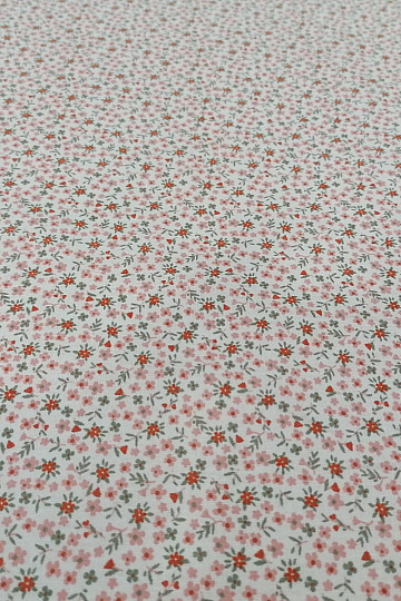 Tela de algodón TOMETA flor rosa