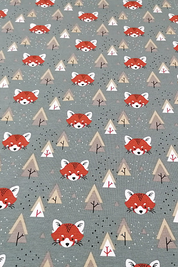 Tejido de punto de algodón FOX caqui