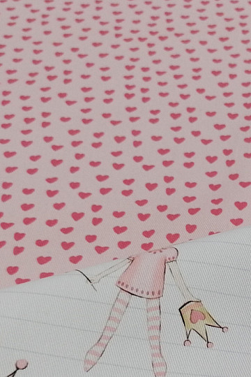 Tela decorativa infantil CORAZONES ROSA pequeña