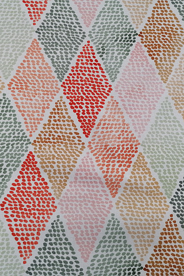 Tela decorativa rombos rojo-verde