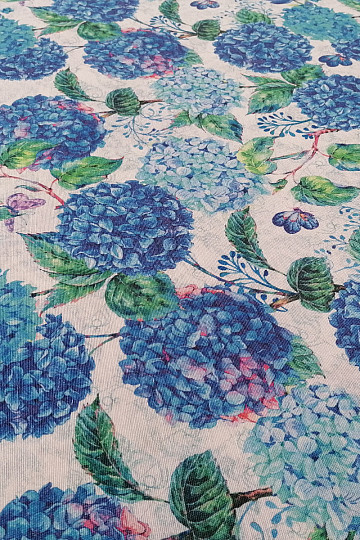 Tela decorativa hortensias azules