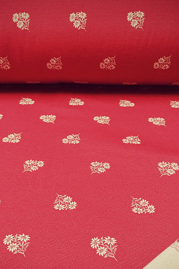 Tela decorativa CORAZÓN FLOR I combinación jacquard