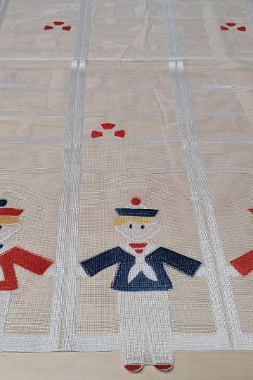 Cortina infantil en vidriera - jacquard MARINEROS