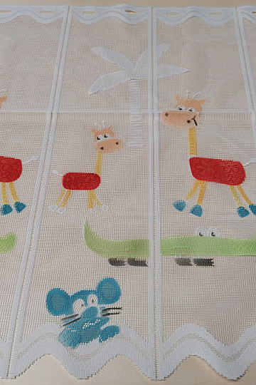 Cortina infantil en vidriera - jacquard ANIMALES