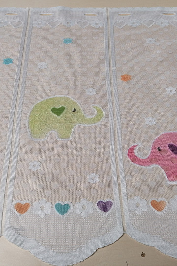 Cortina infantil para vidriera - jacquard SLONICI