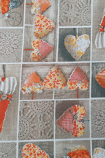 Tela decorativa CORAZÓN DE LIDIA naranja