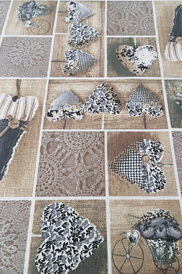 Tela decorativa SRDÍČKA LIDIA gris