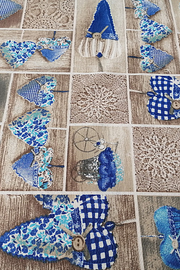 Tela decorativa CORAZÓN DE LIDIA azul
