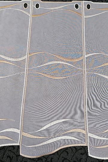 Cortina de vidrieras - velo de rayas de color marrón claro