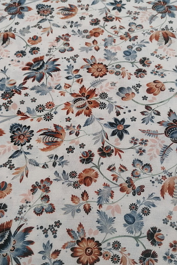 Tela de algodón VARANASI KALAMKARI blanco
