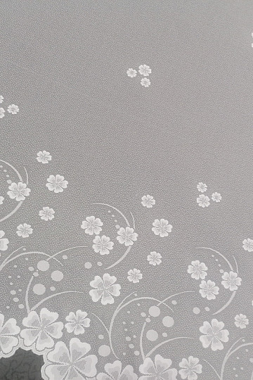 Cortina jacquard A39000 flores blancas