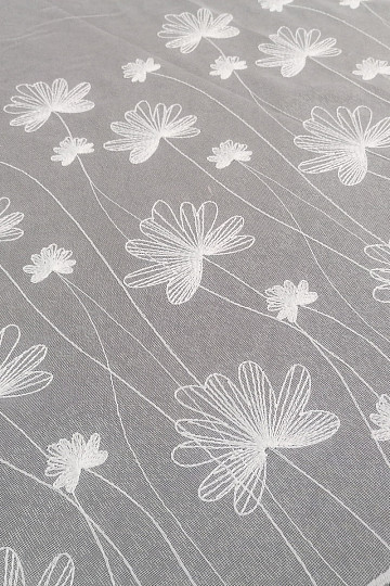 Cortina blanca bordada de lujo con flores 11749/0001