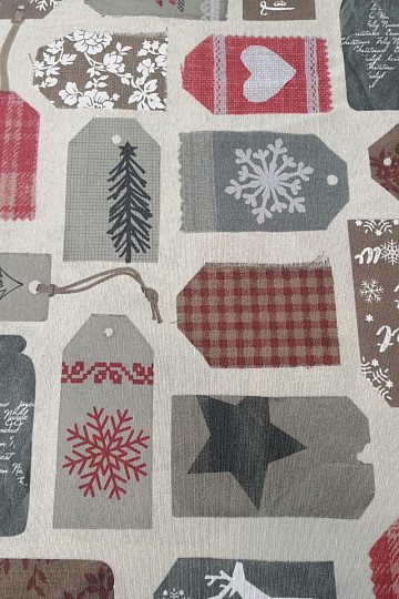 Etiquetas de tela decorativas navideñas