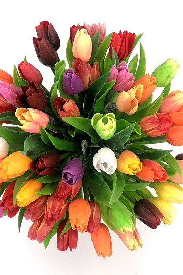 Mezcla de colores de tulipanes.