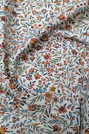 Tela de algodón INDIENE amarillo-verde