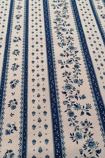 Tela de algodón MAJOLIKA raya azul