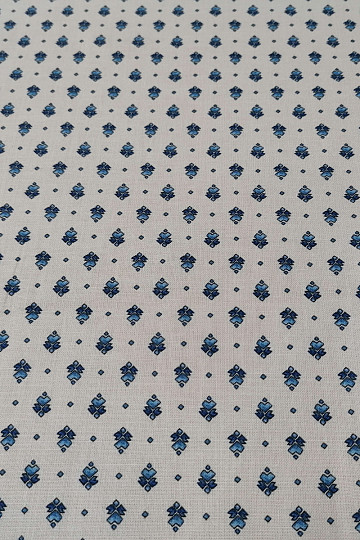 Tela de algodón MAJOLIKA adorno azul