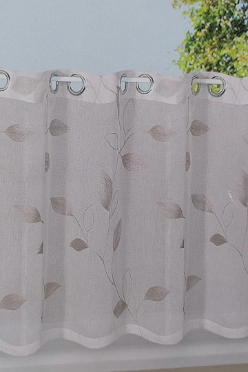 Cortina acabada GERSTER hojas gris-beige 50x150 cm
