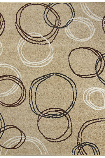 Alfombra pieza LOTTO círculos beige oscuro
