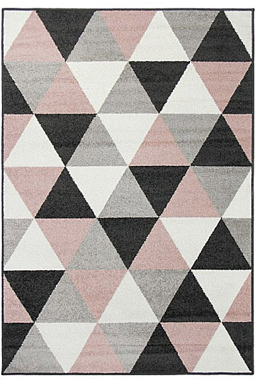 Alfombra pieza LOTTO triángulos negro/rosa