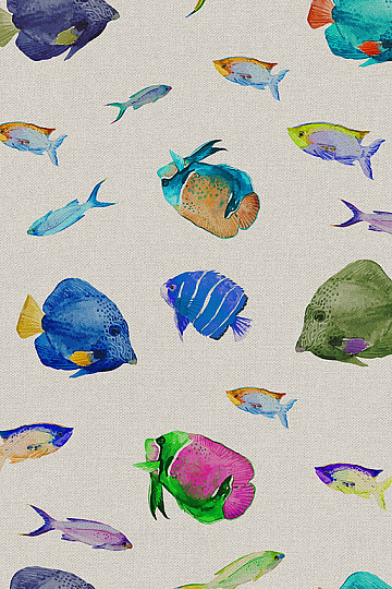 Tela decorativa PECES DE COLORES impresión digital