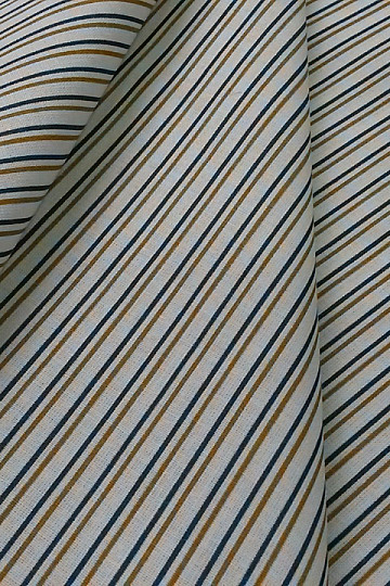 Tela de algodón STRIPE azul-mostaza