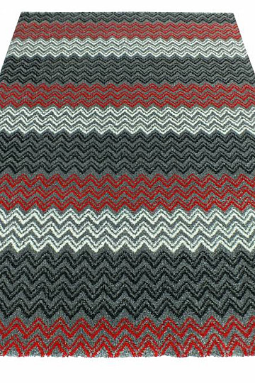 Alfombra moderna ZIG ZAG roja