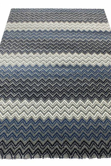 Alfombra moderna ZIG ZAG azul