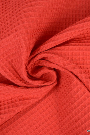 Tela de gofre de algodón rojo