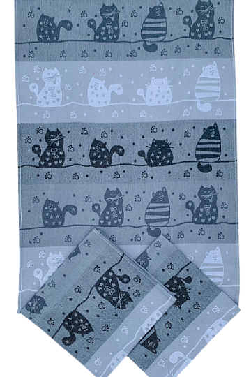 Toallas GATOS EN EL TEJADO gris