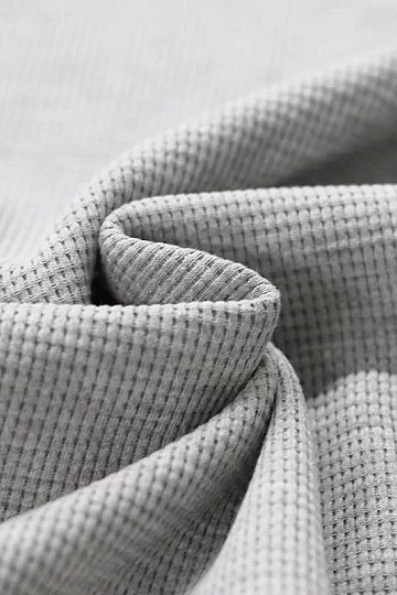 Punto de algodón con tejido tipo gofre - gris