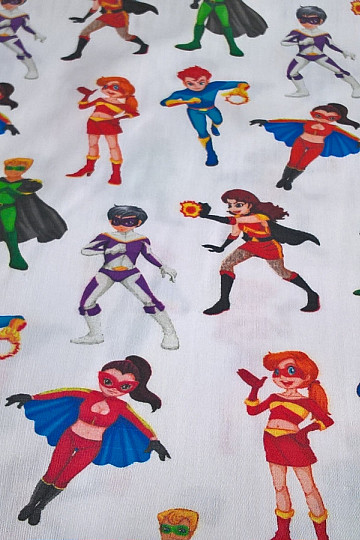 Satén de algodón infantil ACTION HEROES digital