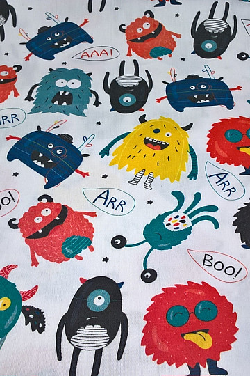 Satén de algodón infantil MONSTERS digital