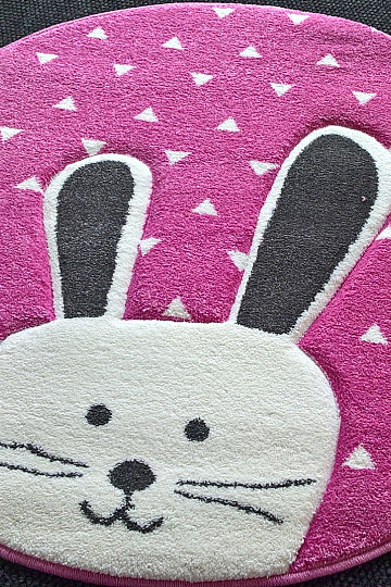 Alfombra redonda infantil PASTEL Conejito rosa