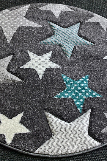 Alfombra redonda infantil PASTEL Estrellas