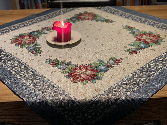 Manteles y pañuelos tapiz navideño CHRISTMAS STAR II azul