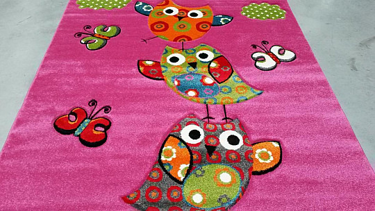 Alfombra infantil OWL y OWL rosa