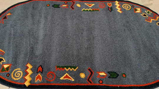 Alfombra ovalada MODERNA 130x240 azul