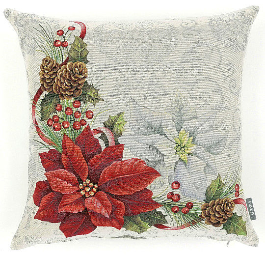 Funda tapiz navideño NAVIDAD ROSA BLANCA Y ROJA