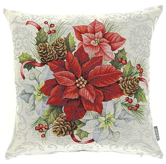 Funda tapiz navideño NAVIDAD ROSA ROJA en el medio