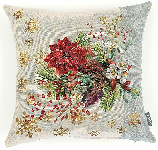 Funda tapiz navideño RAMO DE NAVIDAD CON RAYA GRIS
