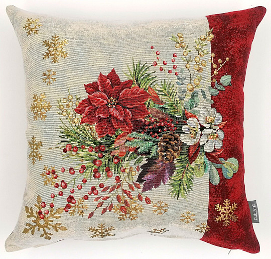 Funda tapiz navideño RAMO DE NAVIDAD CON RAYA ROJA