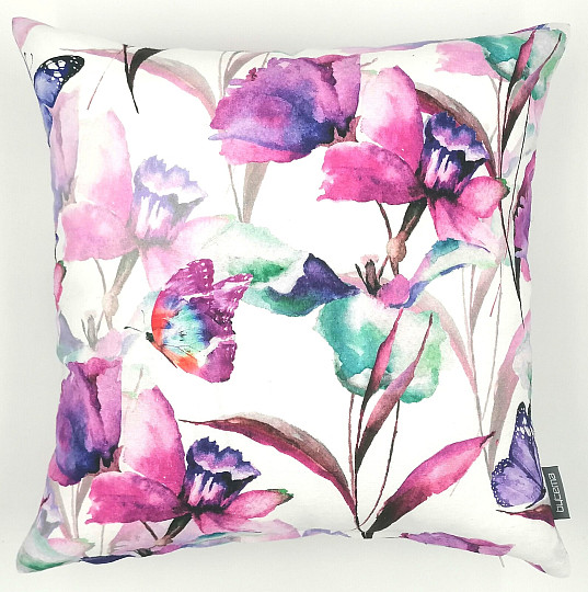 Funda de cojín CATALEYA violeta-turquesa