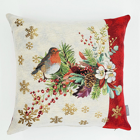 Funda tapiz navideño PÁJAROS CON UNA RAYA rojo