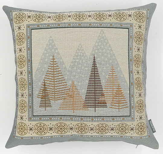 Funda tapiz navideño ARBOLES GRIS-MARRON