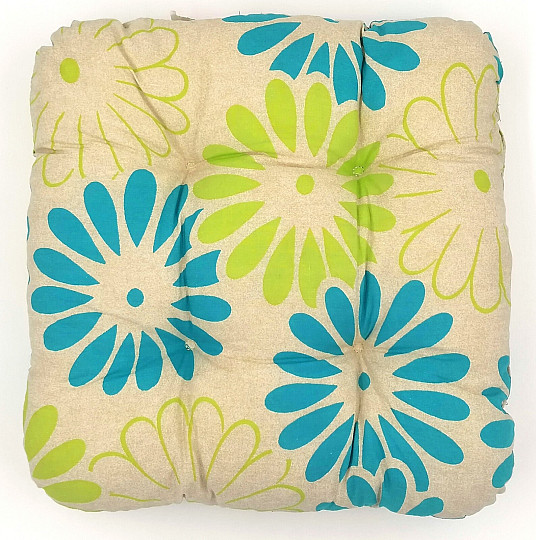 Sofá flor azul-verde