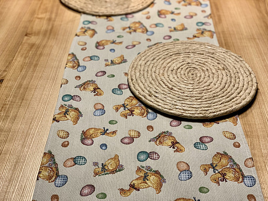 Mantel y pañuelos Gobelino Pascua QUEMADURAS AMARILLAS