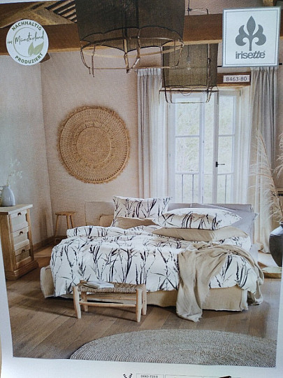 IRISETTE ropa de cama de satén de lujo SKY 8463-80 NATUR ROSALIE